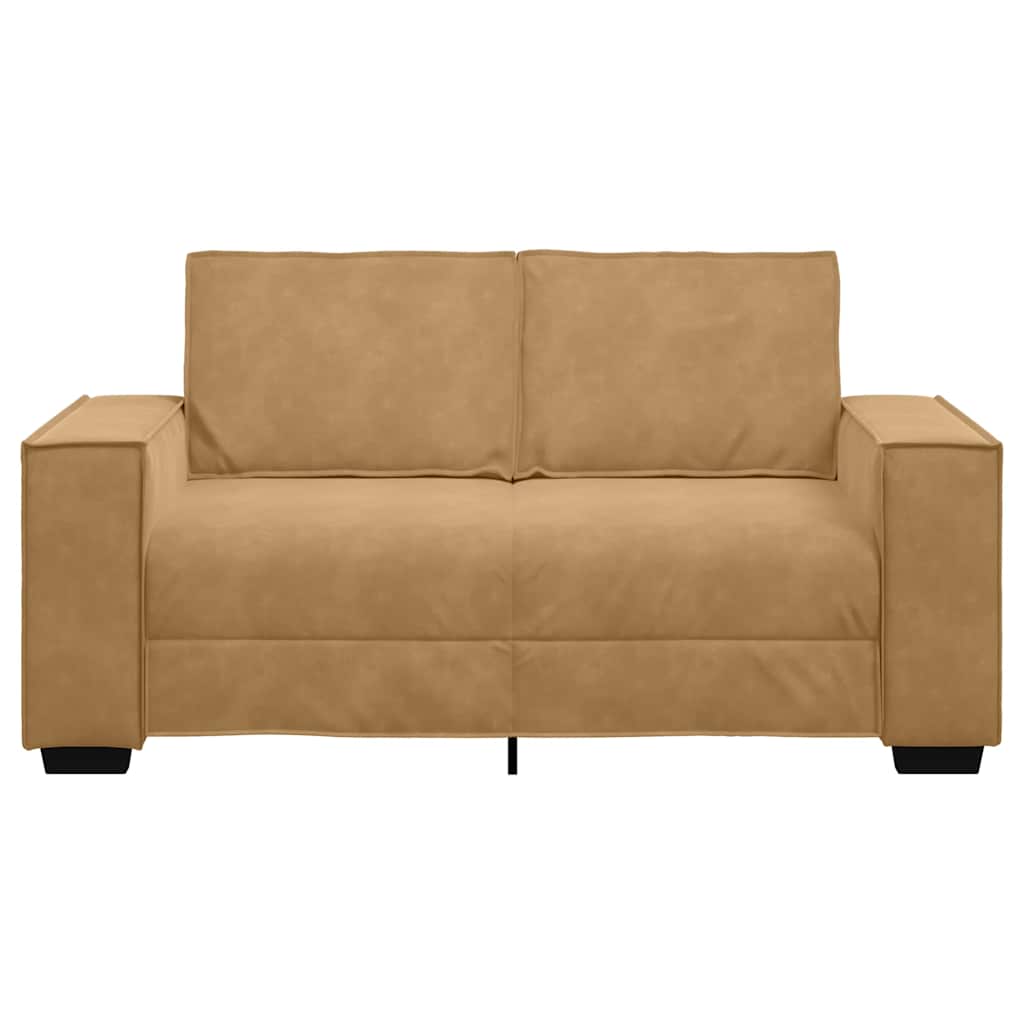 2-seater velvet sofa 120 cm brown