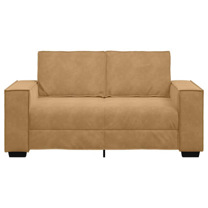 2-seater velvet sofa 120 cm brown