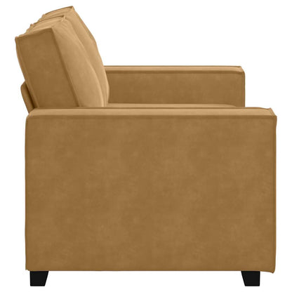 2-seater velvet sofa 120 cm brown