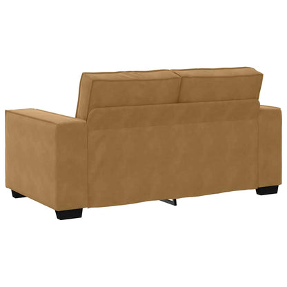 2-seater velvet sofa 120 cm brown