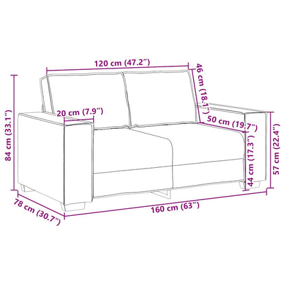 2-seater velvet sofa 120 cm brown