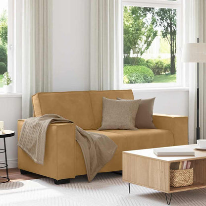 2-seater velvet sofa 120 cm brown