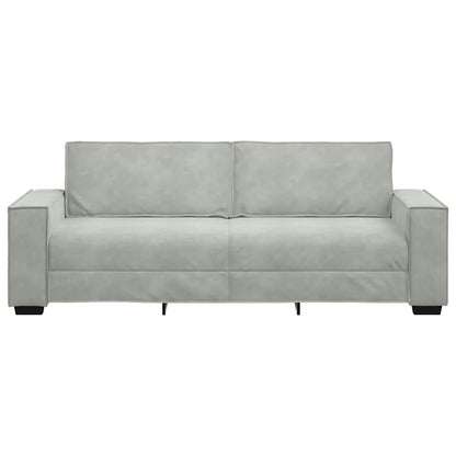 3-seater sofa 180 cm light grey velvet
