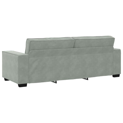 3-seater sofa 180 cm light grey velvet