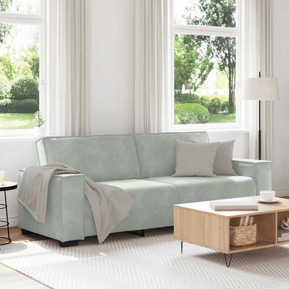 3-seater sofa 180 cm light grey velvet
