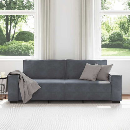 3-seater sofa 180 cm dark grey velvet