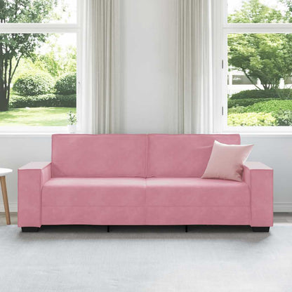 3-seater sofa 180 cm pink velvet