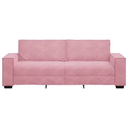 3-seater sofa 180 cm pink velvet