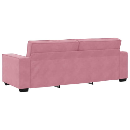 3-seater sofa 180 cm pink velvet