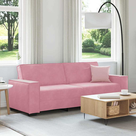 3-seater sofa 180 cm pink velvet