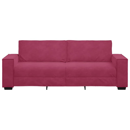 Sofá de 3 lugares veludo 180 cm vermelho tinto