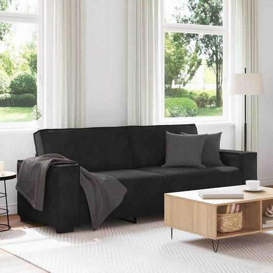 3-seater sofa 180 cm black velvet
