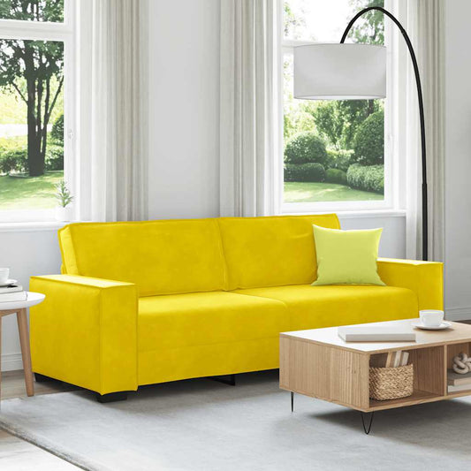 3-seater sofa 180 cm yellow velvet