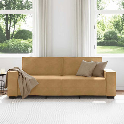 3-seater sofa 180 cm brown velvet