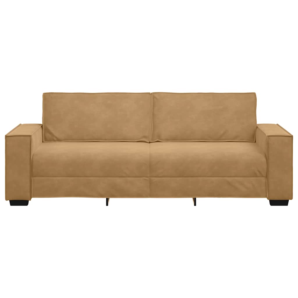 3-seater sofa 180 cm brown velvet
