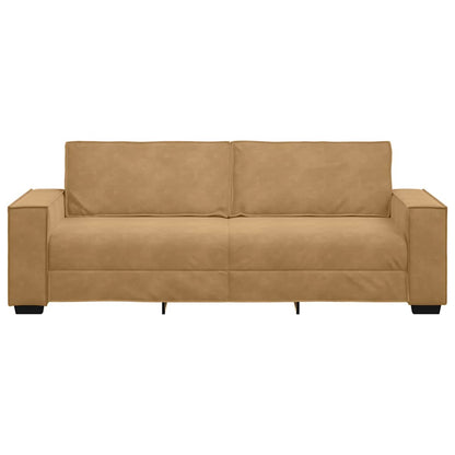 3-seater sofa 180 cm brown velvet