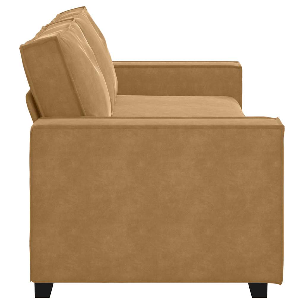 3-seater sofa 180 cm brown velvet