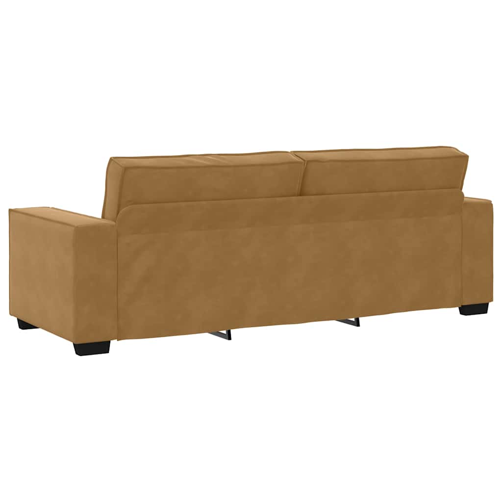 3-seater sofa 180 cm brown velvet