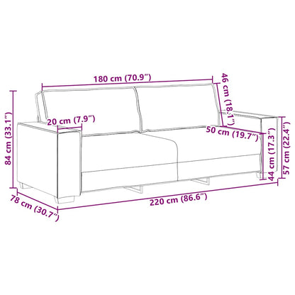 3-seater sofa 180 cm brown velvet