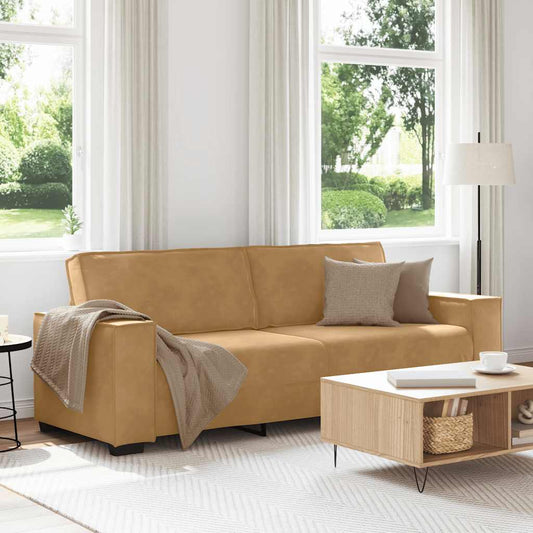 3-seater sofa 180 cm brown velvet