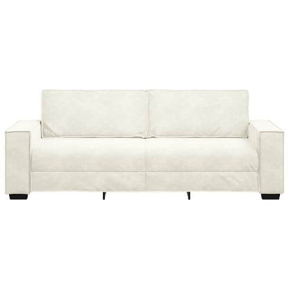 Sofá de 3 lugares 180 cm veludo cor creme