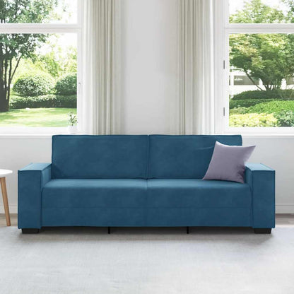 Sofá de 3 lugares 180 cm veludo azul