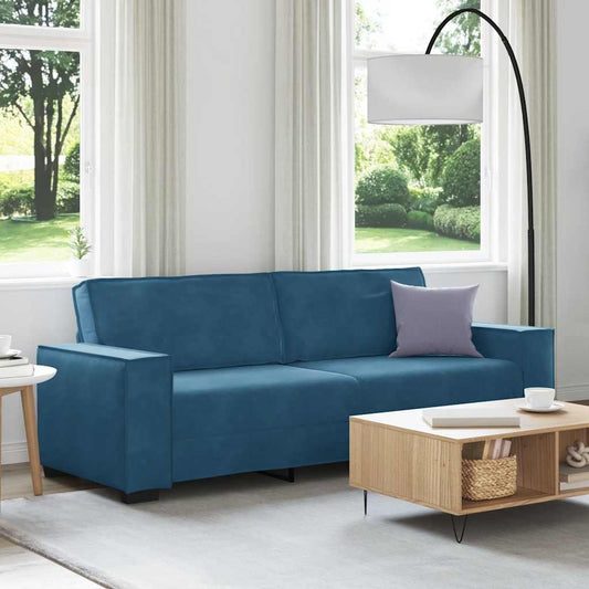 Sofá de 3 lugares 180 cm veludo azul