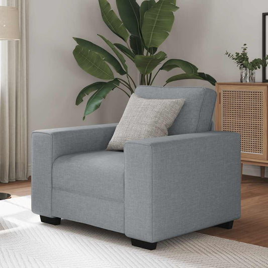 Poltrona tecido 60 cm cinzento-claro