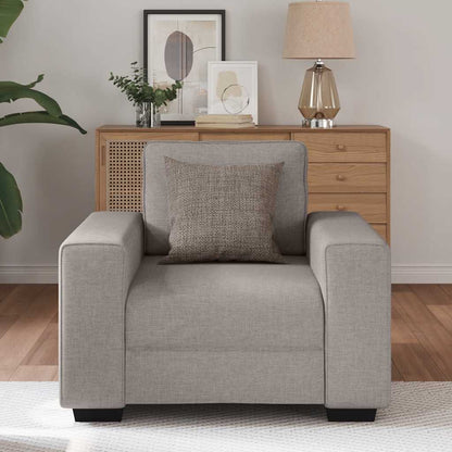Poltrona tecido 60 cm cinzento-acastanhado