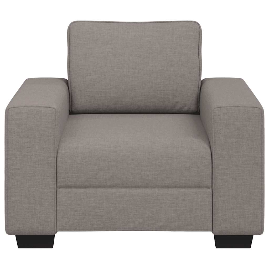 Poltrona tecido 60 cm cinzento-acastanhado