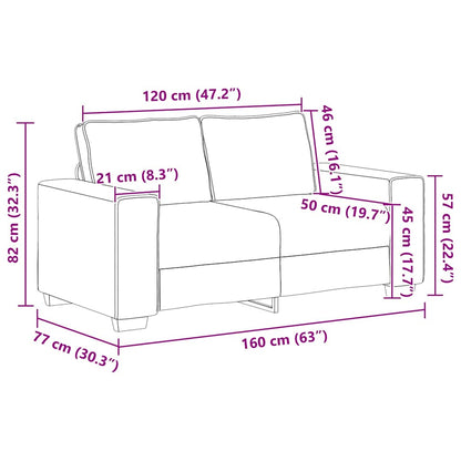 Sofá de 2 lugares tecido 120 cm cor creme