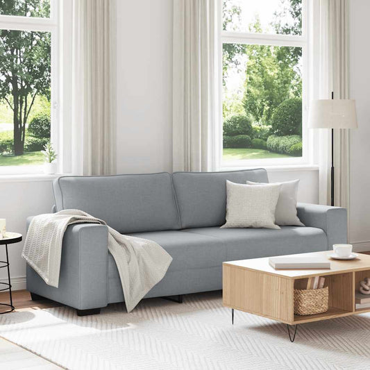 3-seater sofa 180 cm light grey fabric