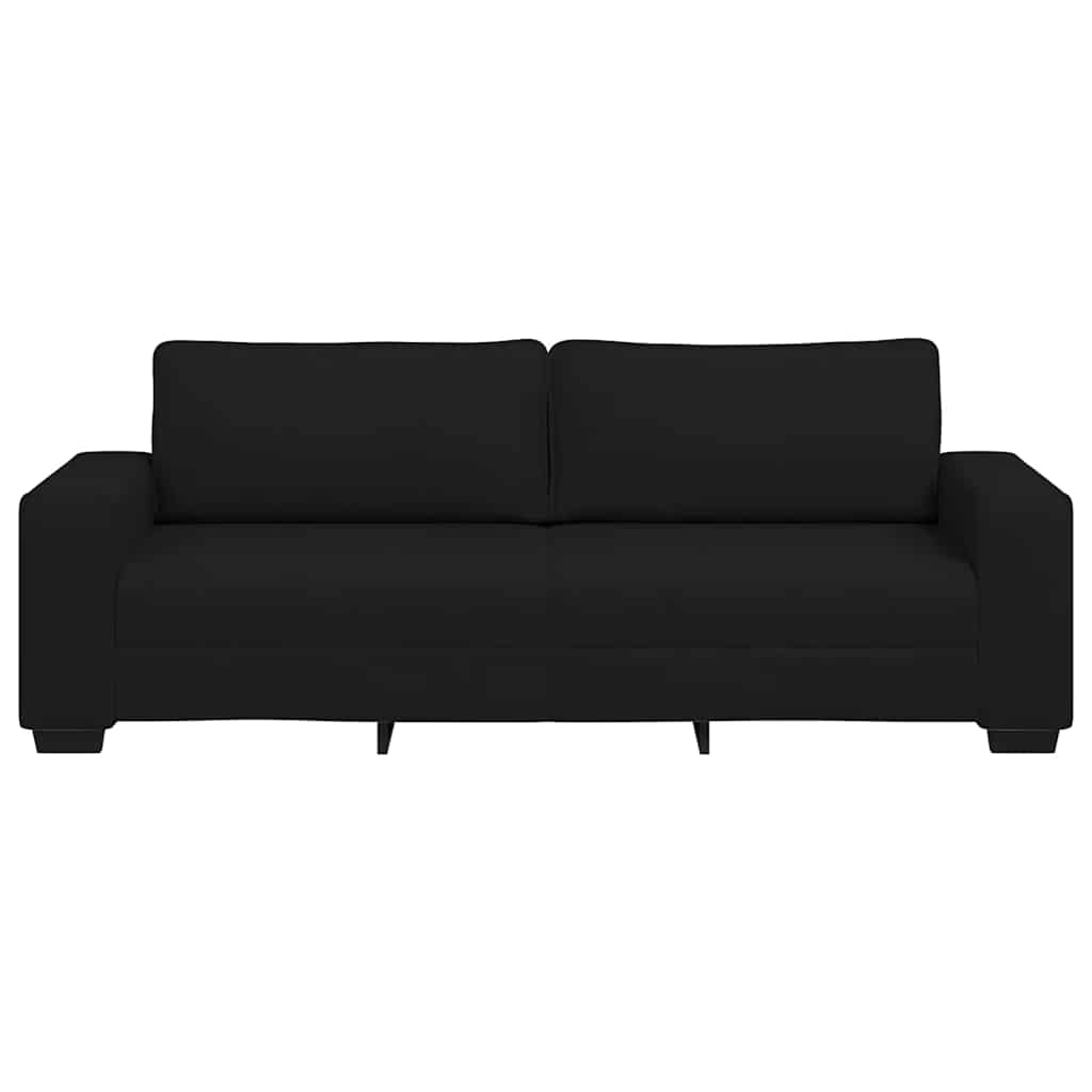 3-seater sofa in black fabric 180 cm