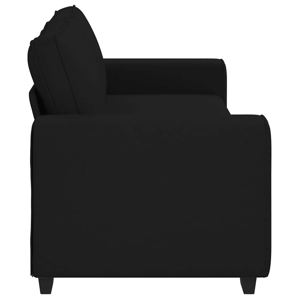 3-seater sofa in black fabric 180 cm