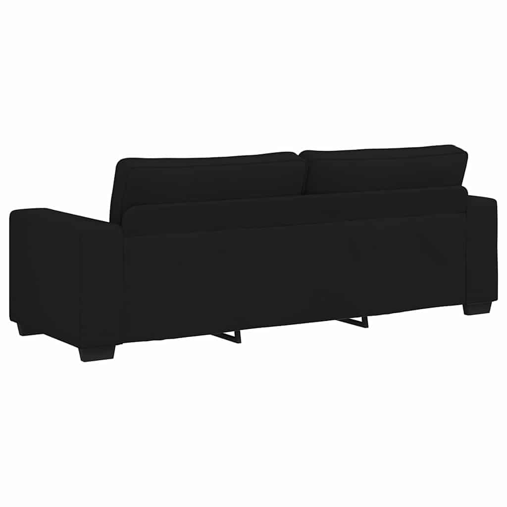 3-seater sofa in black fabric 180 cm