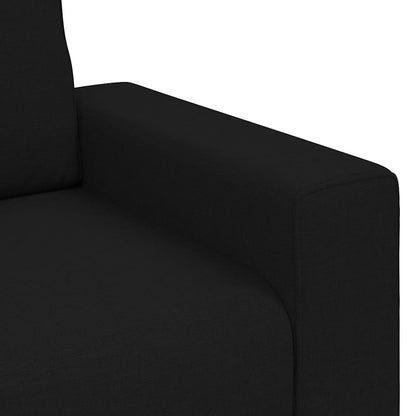 3-seater sofa in black fabric 180 cm