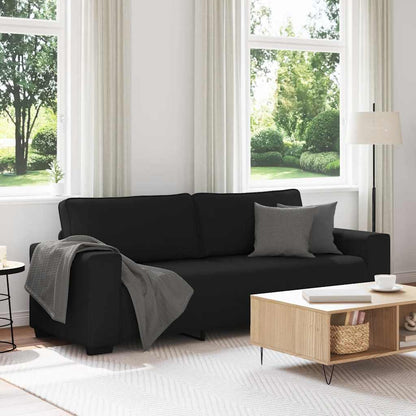 3-seater sofa in black fabric 180 cm