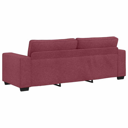 3-seater sofa in 180 cm red fabric