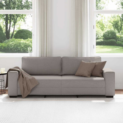 3-seater sofa in 180 cm grey-brown fabric