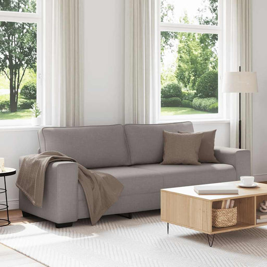 3-seater sofa in 180 cm grey-brown fabric