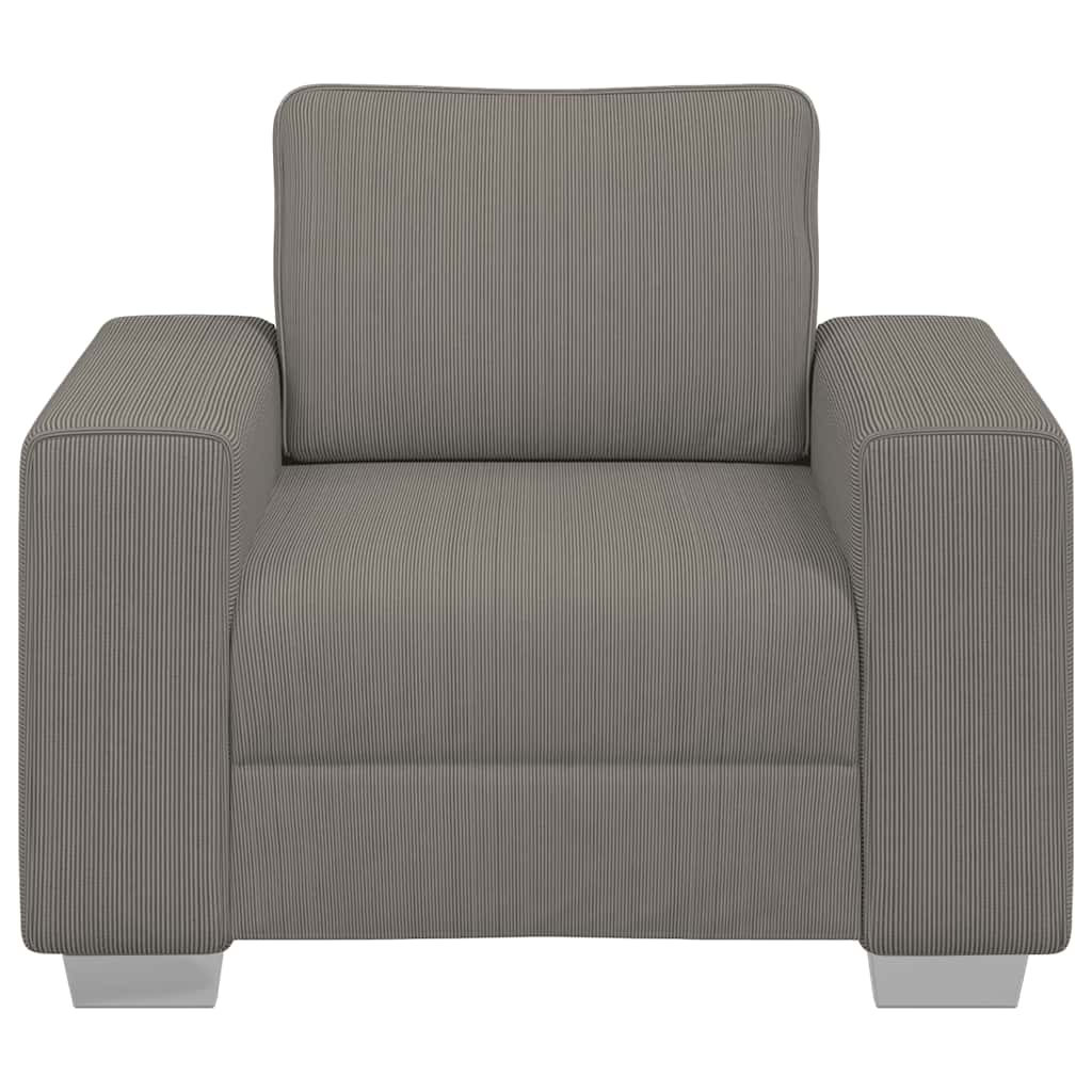 Poltrona 60 cm tecido corduroy cinzento-claro