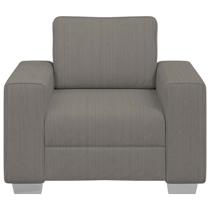 Poltrona 60 cm tecido corduroy cinzento-claro