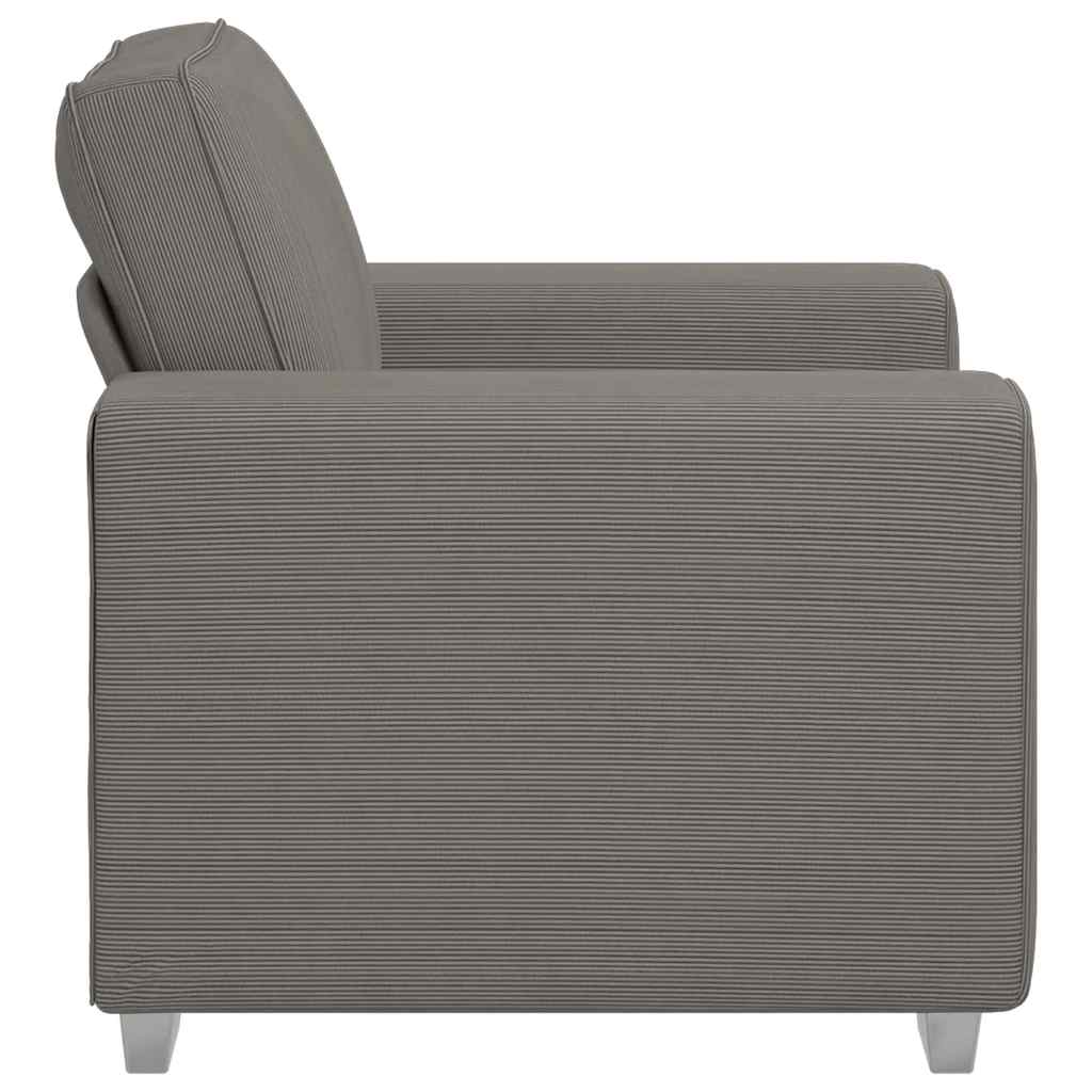 Poltrona 60 cm tecido corduroy cinzento-claro