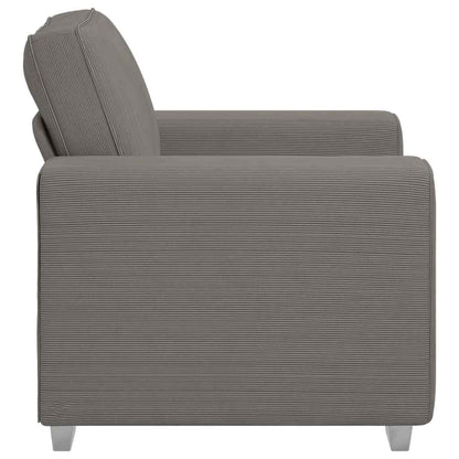 Poltrona 60 cm tecido corduroy cinzento-claro