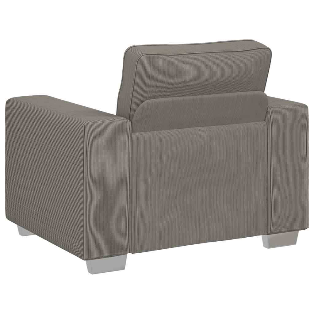 Poltrona 60 cm tecido corduroy cinzento-claro