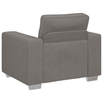 Poltrona 60 cm tecido corduroy cinzento-claro
