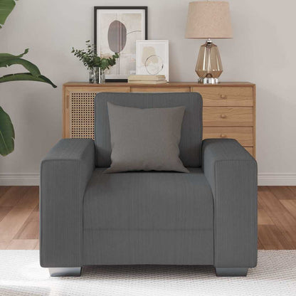Poltrona 60 cm tecido corduroy cinzento-escuro