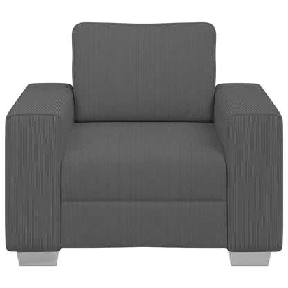 Poltrona 60 cm tecido corduroy cinzento-escuro