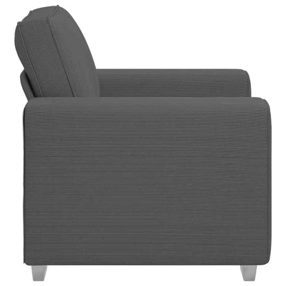 Poltrona 60 cm tecido corduroy cinzento-escuro