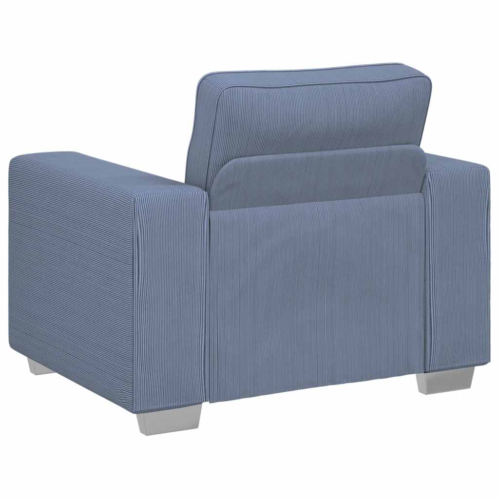 Poltrona tecido corduroy 60 cm azul